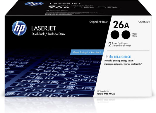 HP 26A Black 2 Pack